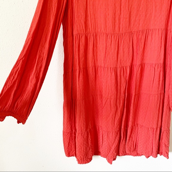 Skies are Blue red babydoll flowy tiered dress - Picture 4 of 5